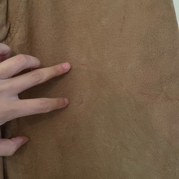 Leather pants with color block on the ends. - Picture 5 of 8